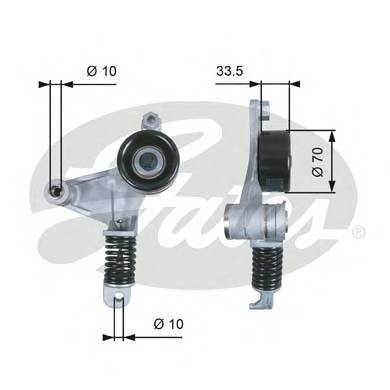 GATES T38453 Натяжной ролик, поликлиновой