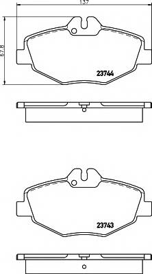 HELLA 8DB 355 018-731 Комплект гальмівних колодок,