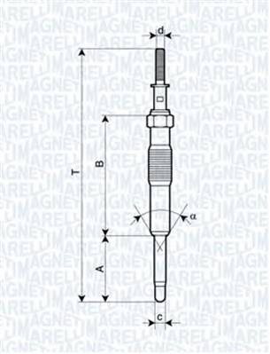 MAGNETI MARELLI 062900034304 Свеча накаливания