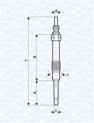 MAGNETI MARELLI 062900053304 Свічка розжарювання