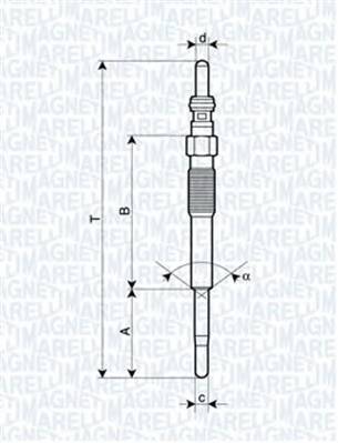 MAGNETI MARELLI 062900080304 Свеча накаливания