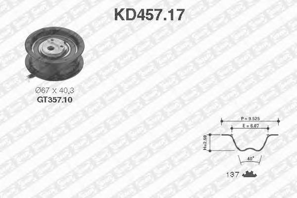 SNR KD457.17 Комплект ременя ГРМ