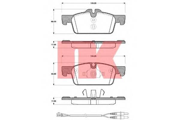 NK 223751 Комплект тормозных колодок,