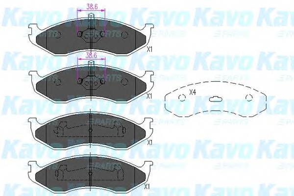 KAVO PARTS KBP-4016 Комплект тормозных колодок,