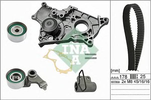 INA 530 0543 30 Комплект (ремень+ролики+помпа)