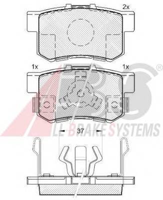 A.B.S. 37510 Комплект гальмівних колодок,