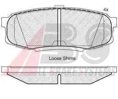 A.B.S. 37702 Комплект гальмівних колодок,