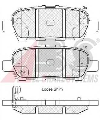 A.B.S. 37745 Комплект гальмівних колодок,
