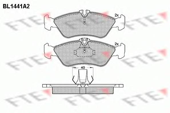 FTE BL1441A2 Комплект гальмівних колодок,