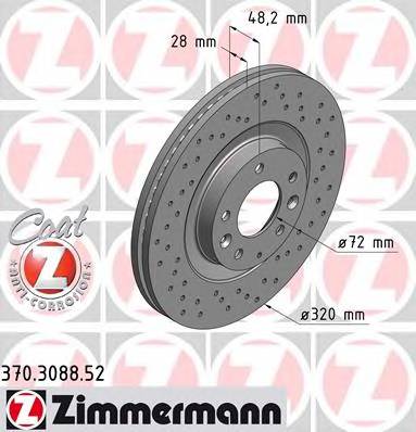 ZIMMERMANN 370308852 TARCZA HAMULC. MAZDA