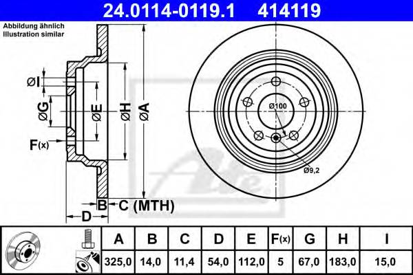 ATE 24011401191 TARCZA HAMULC. MERCEDES