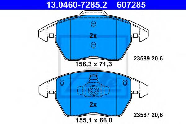 ATE 13046072852 KLOCKI HAMULC. VW