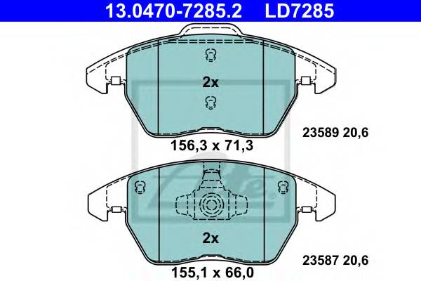 ATE 13047072852 KLOCKI HAMULC. VW