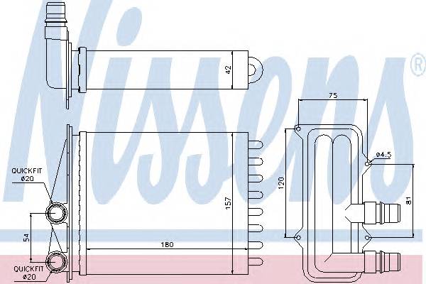 NISSENS 73468 Теплообменник, отопление салона