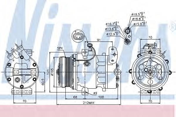 NISSENS 89037 Компрессор, кондиционер