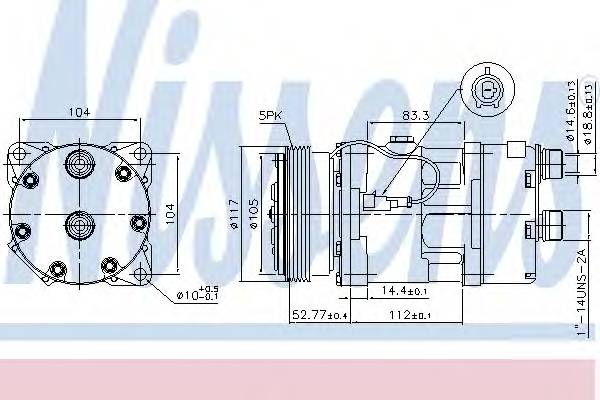 NISSENS 89123 Компрессор, кондиционер