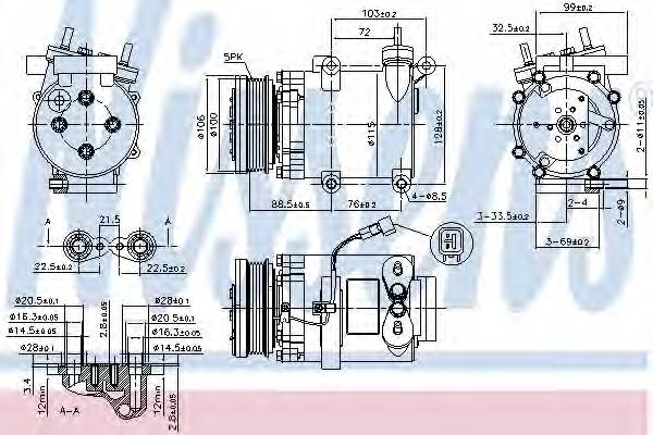 NISSENS 89327 Компрессор, кондиционер