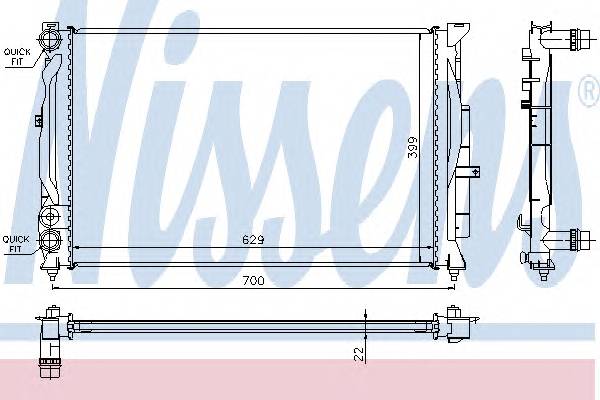 NISSENS 60308A Радіатор, охолодження двигуна