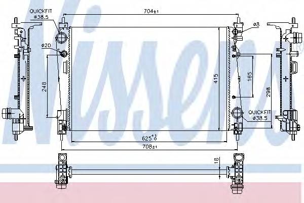 NISSENS 617864 Радиатор, охлаждение двигателя