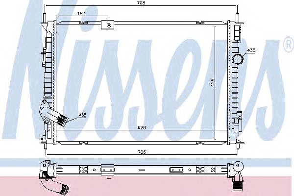 NISSENS 68733 Радиатор, охлаждение двигателя