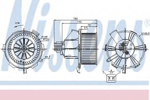 NISSENS 87085 Вентилятор салона