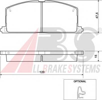 A.B.S. 36535 Комплект гальмівних колодок,