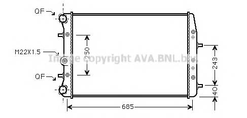 AVA QUALITY COOLING SAA2008 Радиатор, охлаждение двигателя