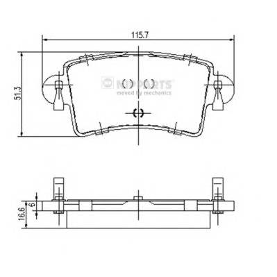 NIPPARTS J3611046 Комплект тормозных колодок,