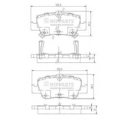 NIPPARTS J3612033 Комплект гальмівних колодок,