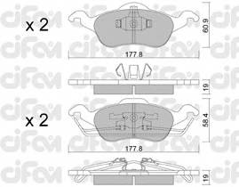 CIFAM 822-291-0 Комплект тормозных колодок,