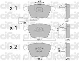 CIFAM 822-549-2 Комплект тормозных колодок,