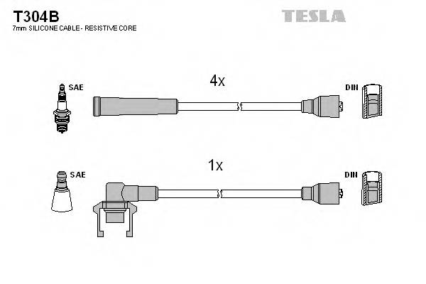 TESLA T304B Комплект проводов зажигания