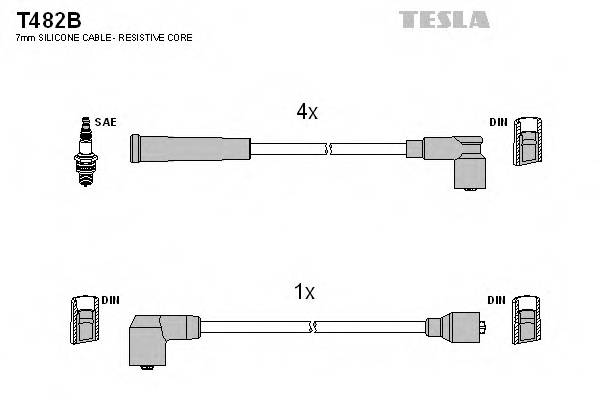 TESLA T482B Комплект дротів запалювання