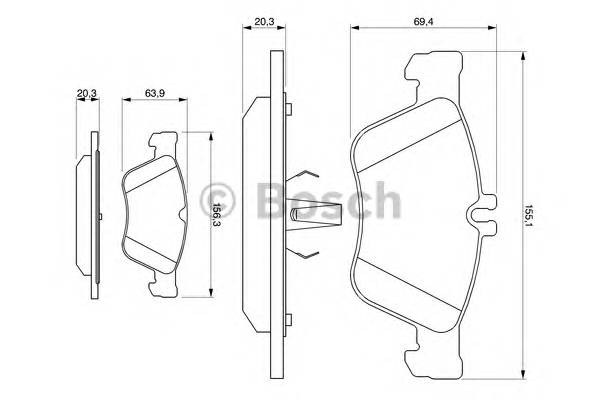 BOSCH 0 986 494 001 Комплект гальмівних колодок,