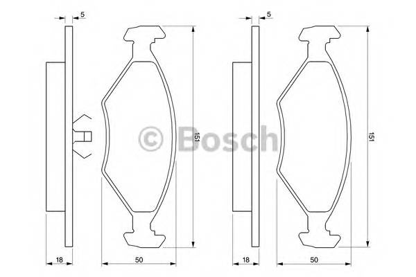 BOSCH 0 986 424 458 Комплект тормозных колодок,