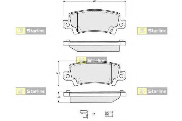 STARLINE BD S327 Гальмiвнi колодки, к-кт.