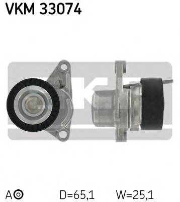 SKF VKM 33074 Натяжний ролик, полікліновий