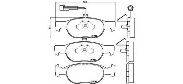 BREMBO P 23 057 Комплект тормозных колодок,