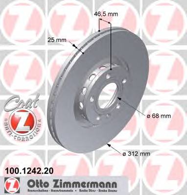 ZIMMERMANN 100.1242.20 Гальмівний диск