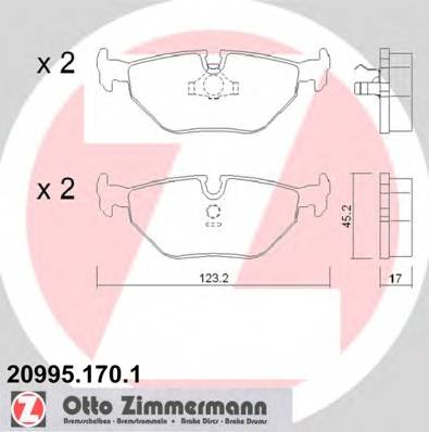 ZIMMERMANN 20995.170.1 Комплект гальмівних колодок,