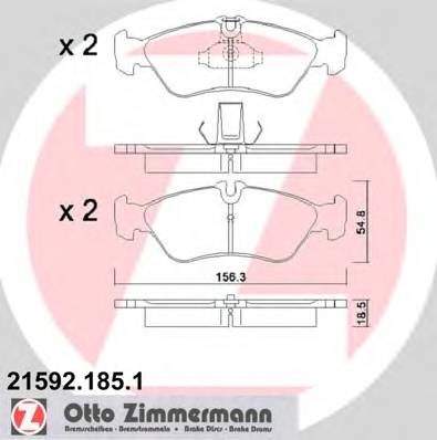 ZIMMERMANN 21592.185.1 Комплект гальмівних колодок,