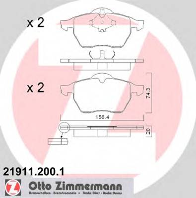 ZIMMERMANN 21911.200.1 Комплект гальмівних колодок,