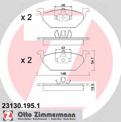 ZIMMERMANN 23130.195.1 Комплект тормозных колодок,