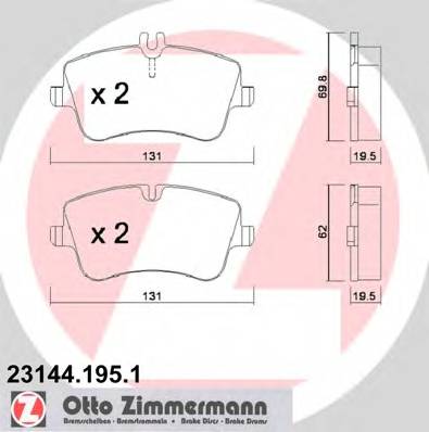 ZIMMERMANN 23144.195.1 Комплект гальмівних колодок,