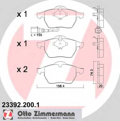 ZIMMERMANN 23392.200.1 Комплект гальмівних колодок,