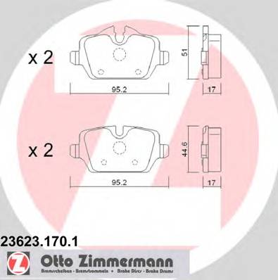 ZIMMERMANN 23623.170.1 Комплект гальмівних колодок,