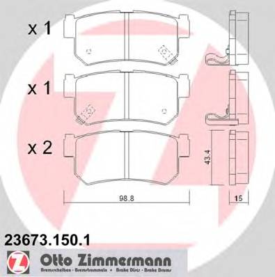 ZIMMERMANN 23673.150.1 Комплект гальмівних колодок,