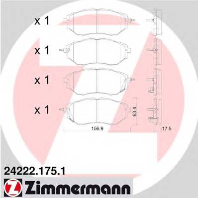 ZIMMERMANN 24222.175.1 Комплект тормозных колодок,