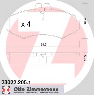 ZIMMERMANN 23022.205.1 Комплект тормозных колодок,