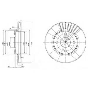 DELPHI BG3359 Тормозной диск